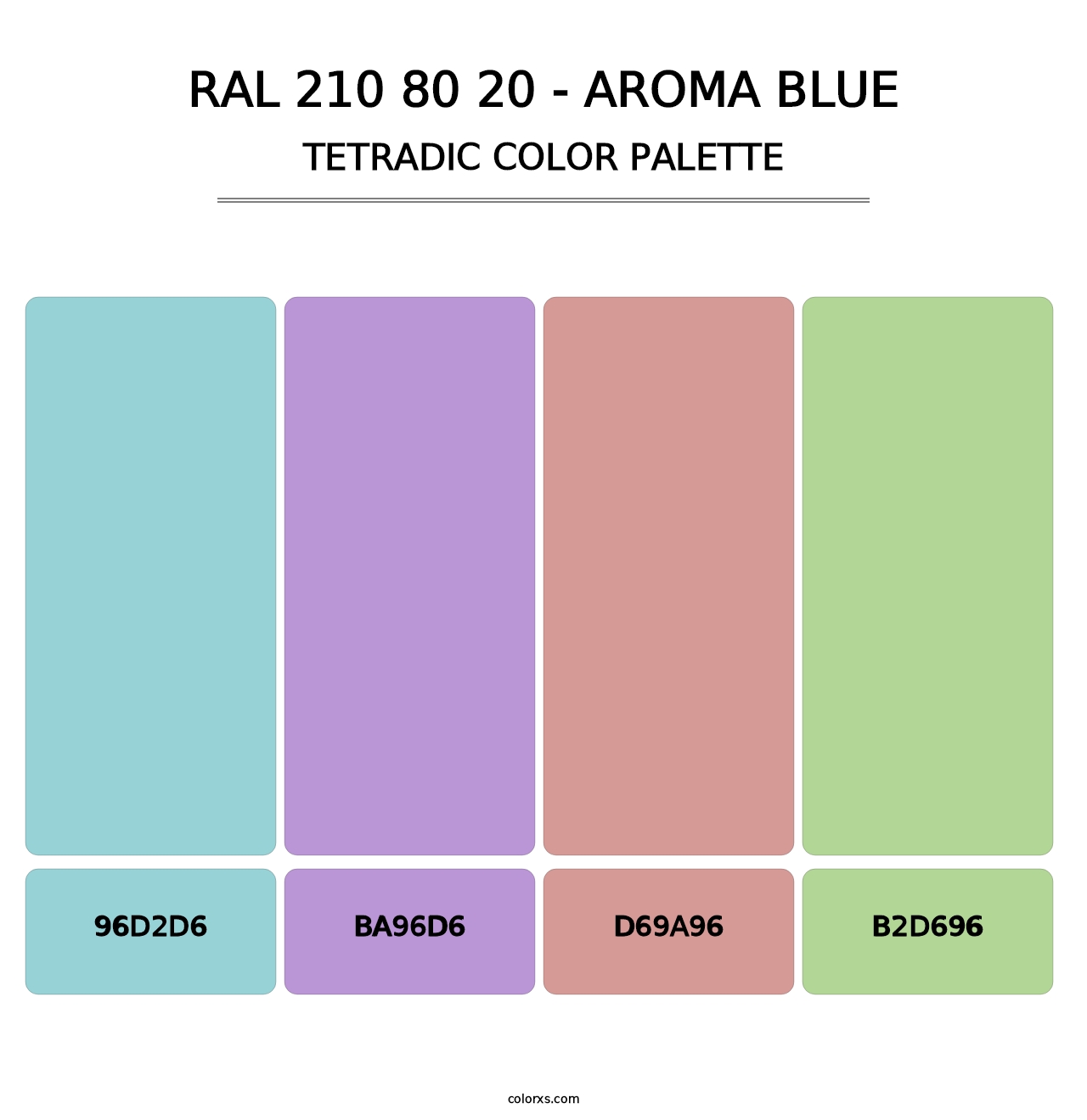 RAL 210 80 20 - Aroma Blue - Tetradic Color Palette