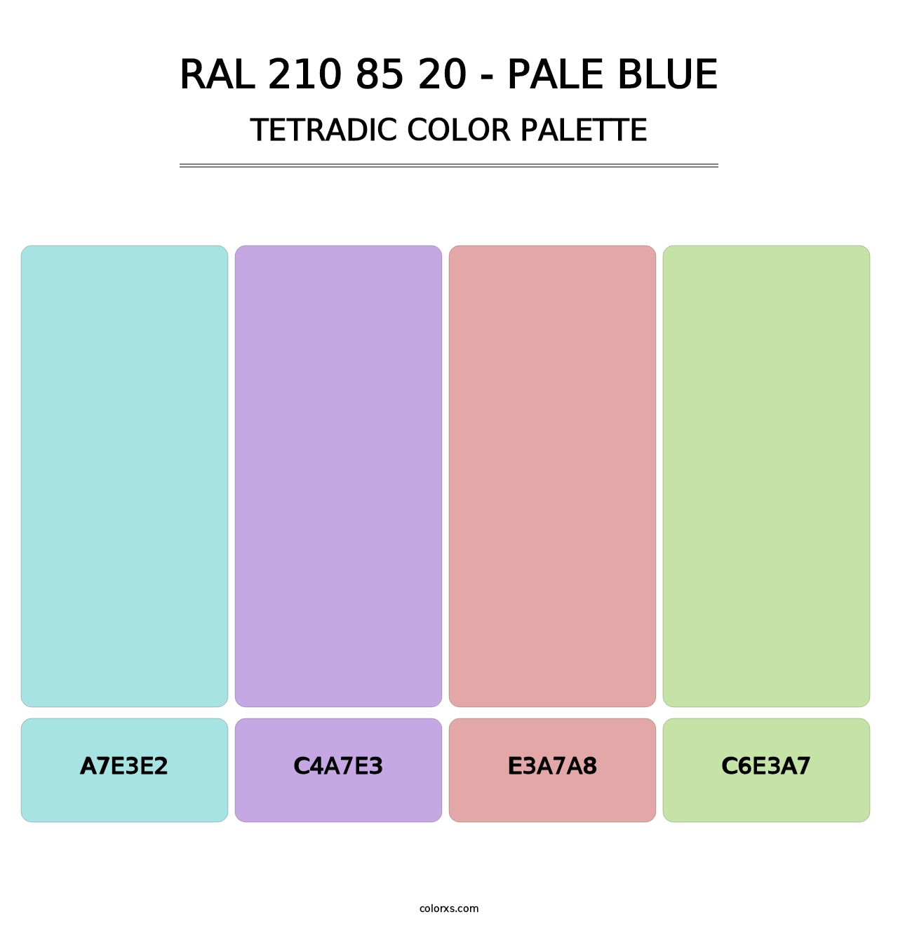 RAL 210 85 20 - Pale Blue - Tetradic Color Palette