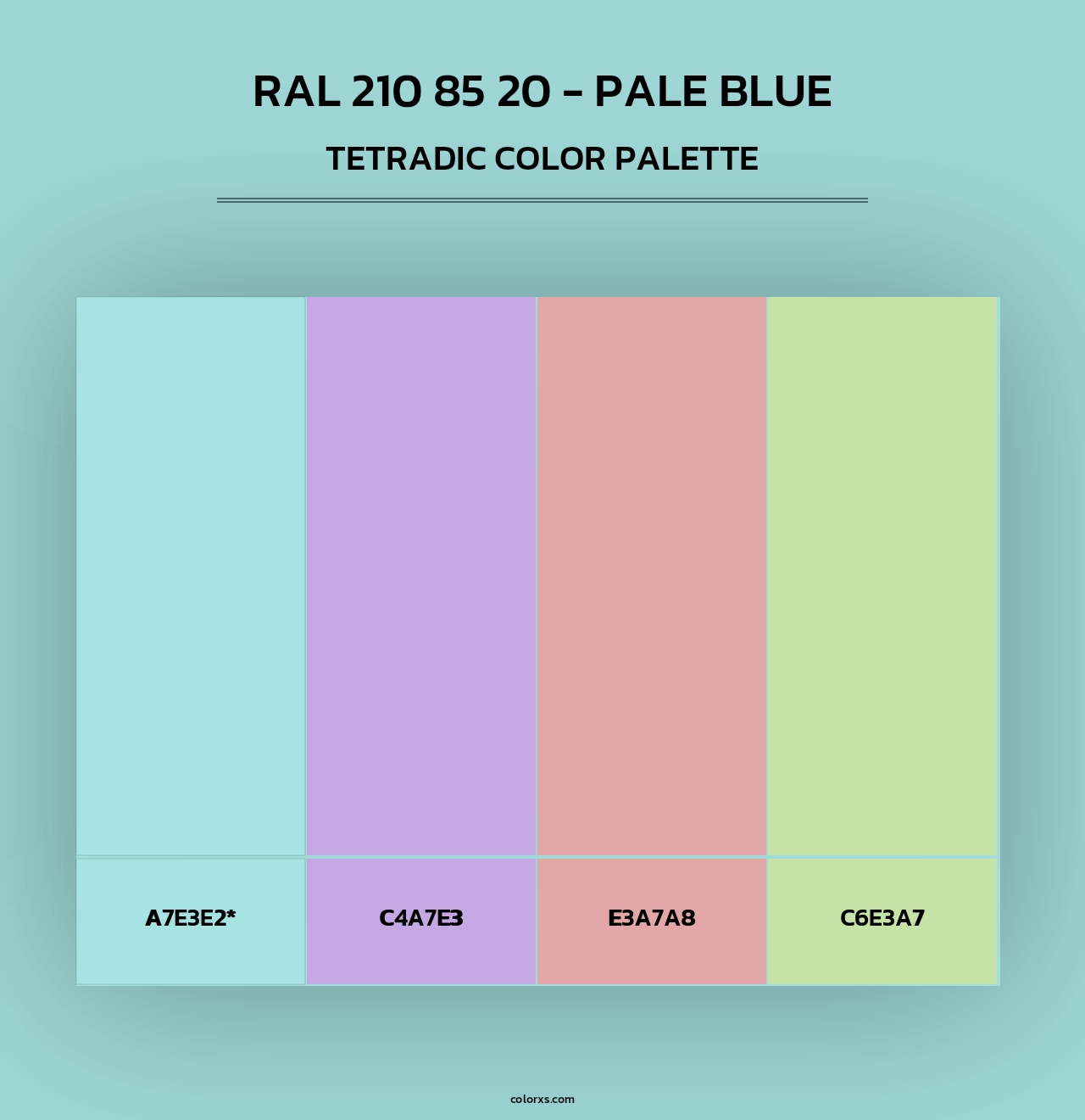 RAL 210 85 20 - Pale Blue - Tetradic Color Palette