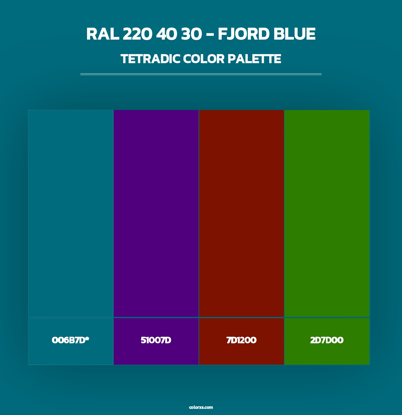 RAL 220 40 30 - Fjord Blue - Tetradic Color Palette