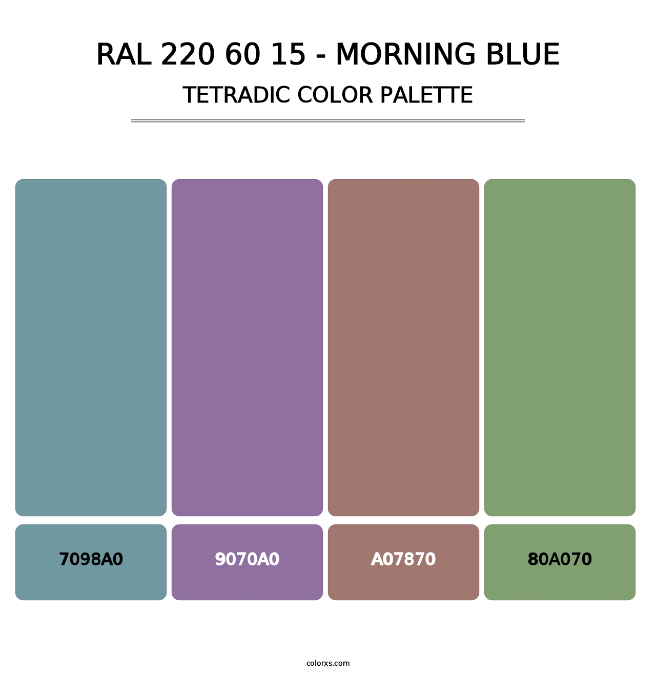 RAL 220 60 15 - Morning Blue - Tetradic Color Palette