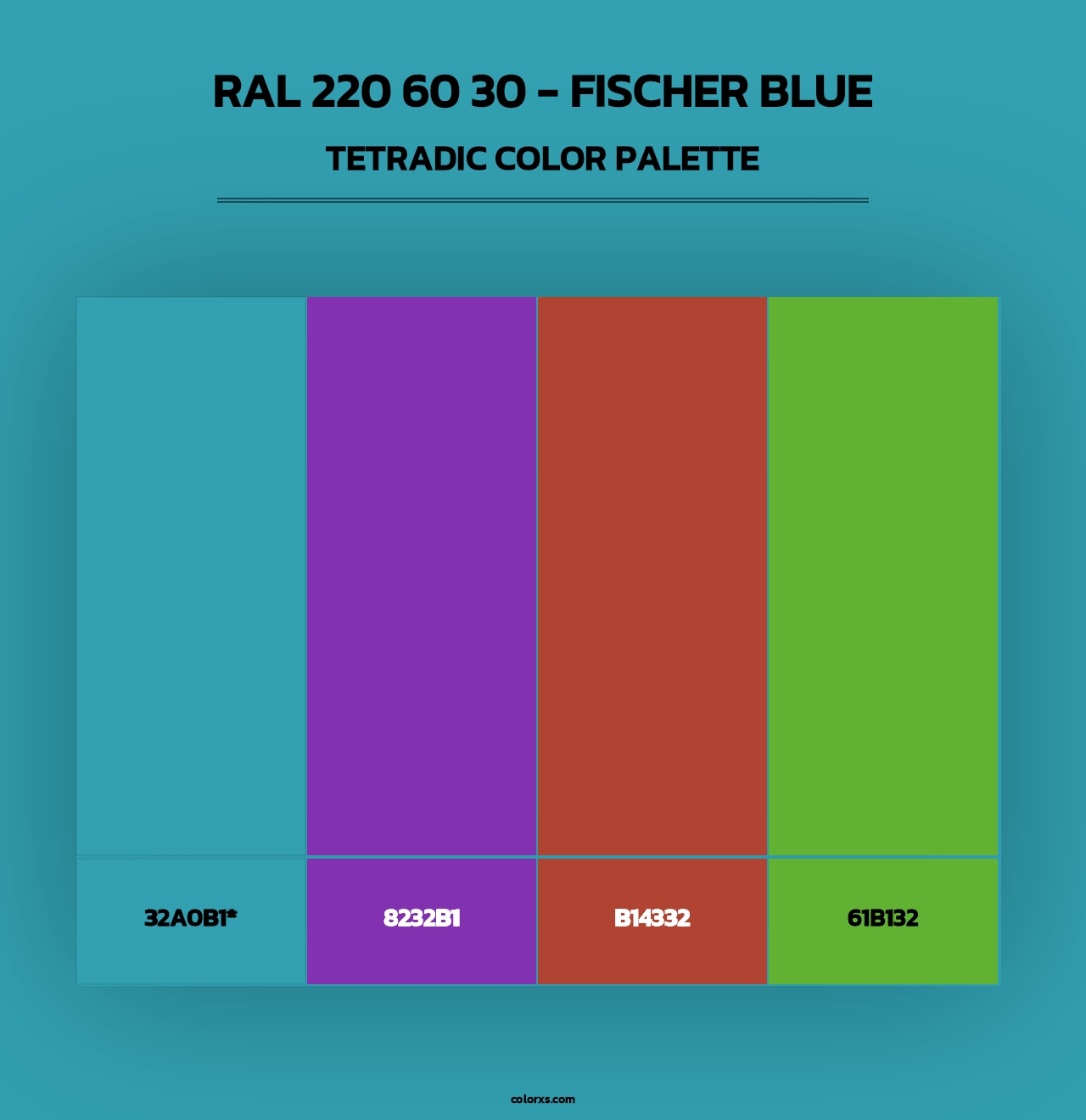 RAL 220 60 30 - Fischer Blue - Tetradic Color Palette