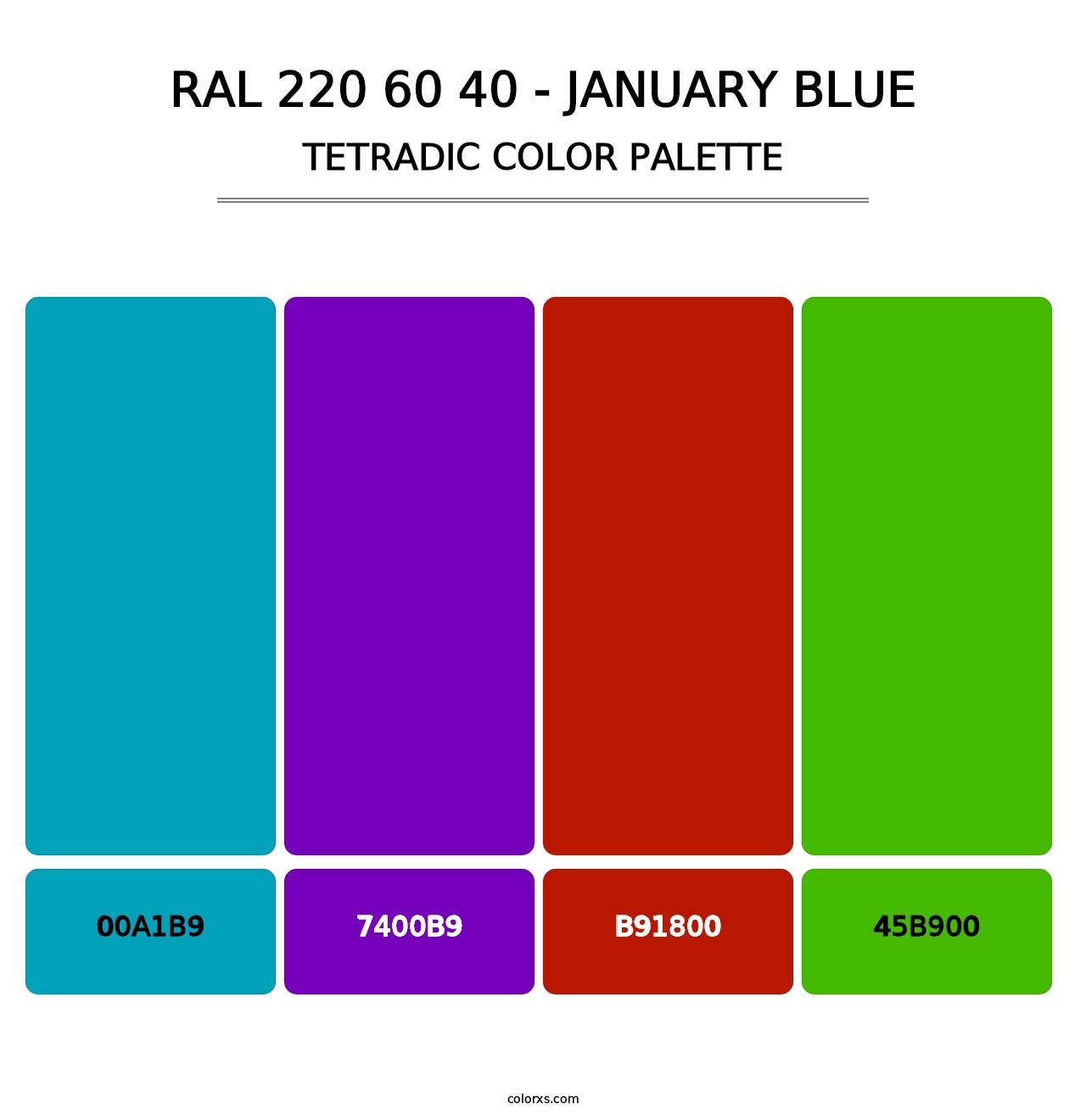 RAL 220 60 40 - January Blue - Tetradic Color Palette