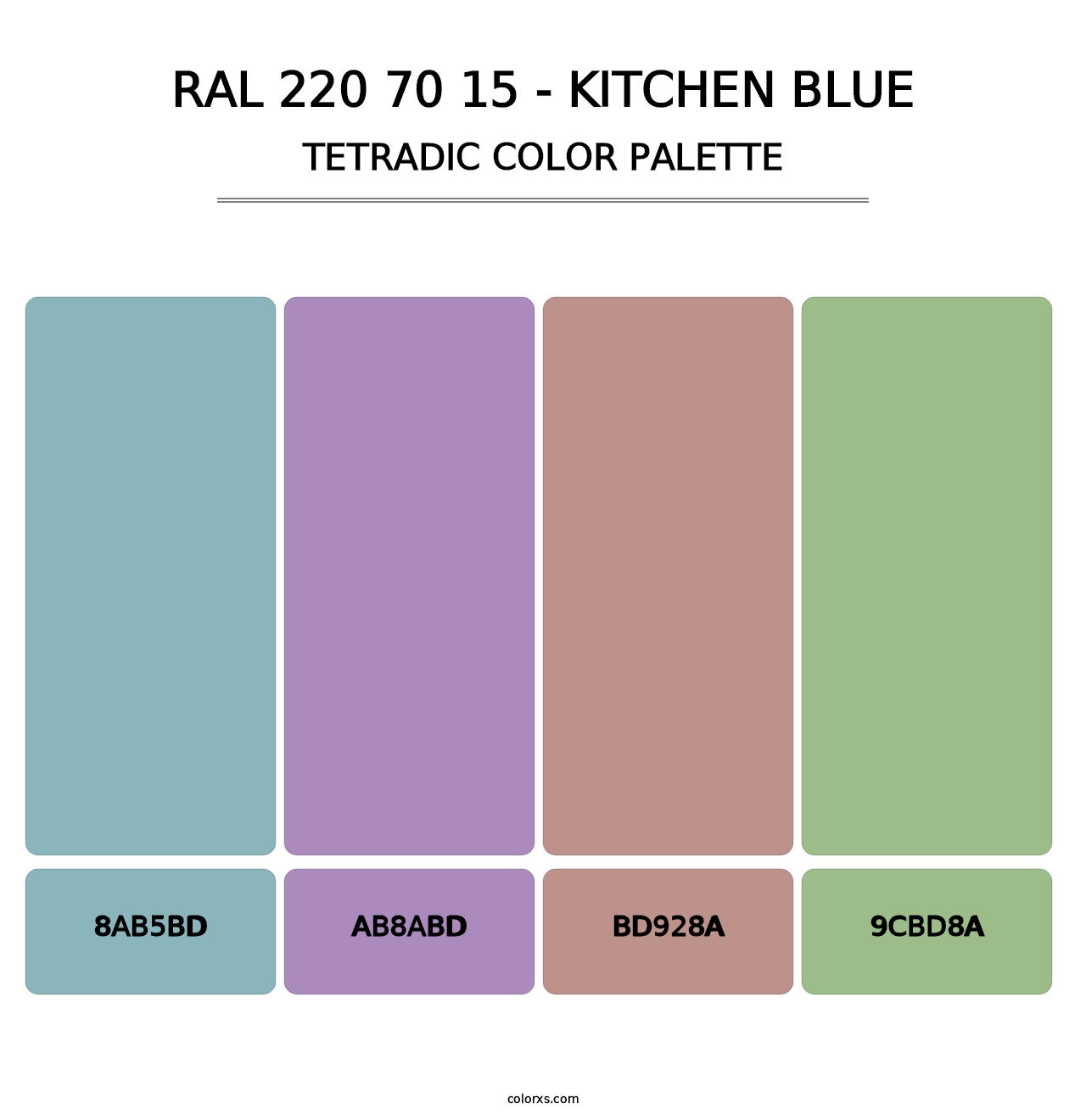 RAL 220 70 15 - Kitchen Blue - Tetradic Color Palette