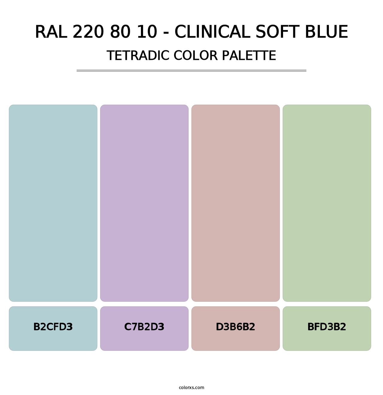 RAL 220 80 10 - Clinical Soft Blue - Tetradic Color Palette