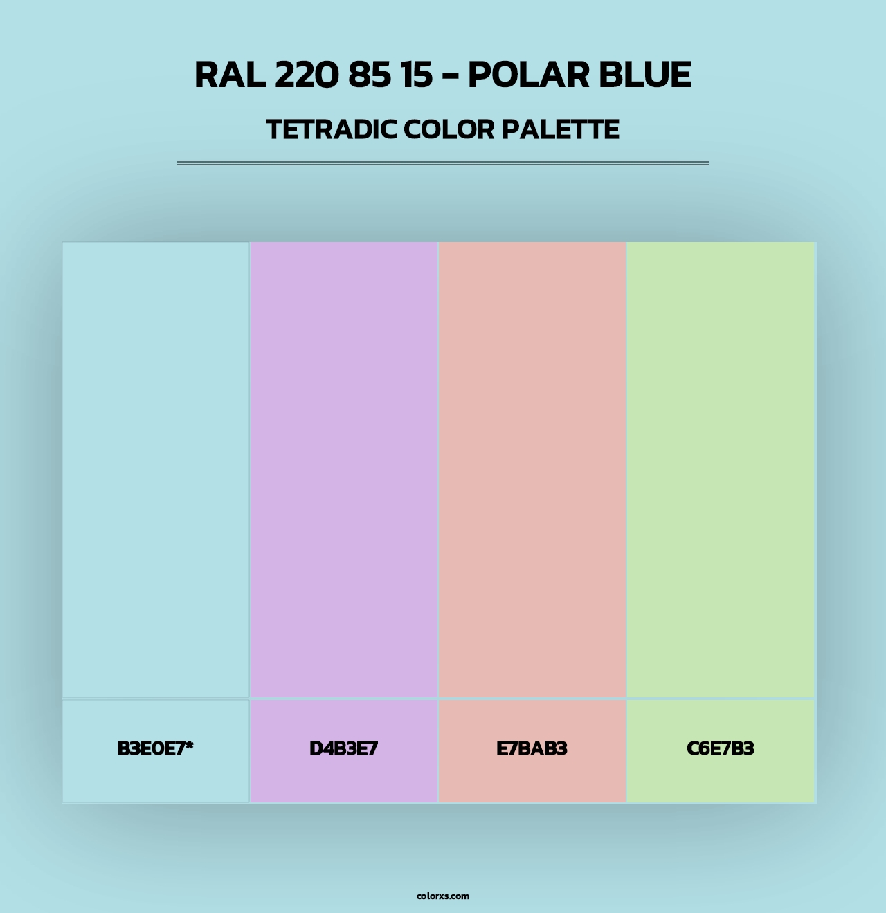 RAL 220 85 15 - Polar Blue - Tetradic Color Palette