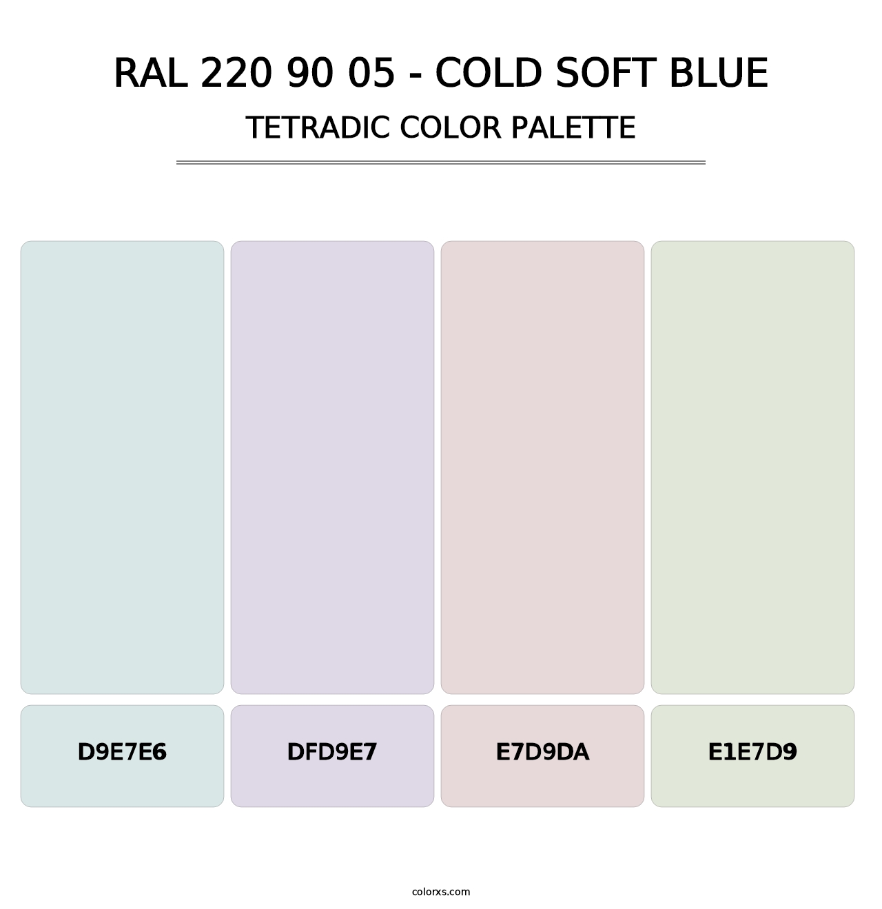 RAL 220 90 05 - Cold Soft Blue - Tetradic Color Palette