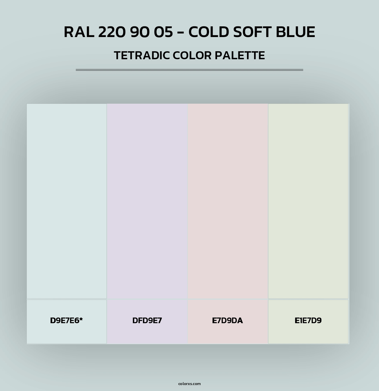 RAL 220 90 05 - Cold Soft Blue - Tetradic Color Palette