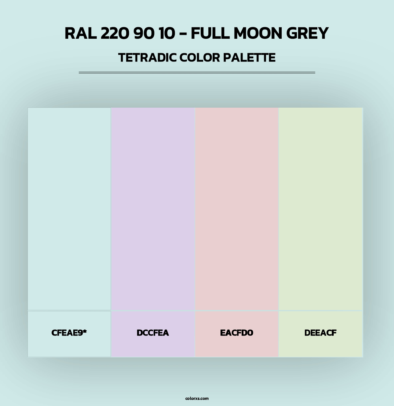 RAL 220 90 10 - Full Moon Grey - Tetradic Color Palette