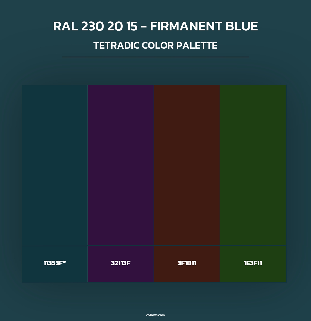 RAL 230 20 15 - Firmanent Blue - Tetradic Color Palette