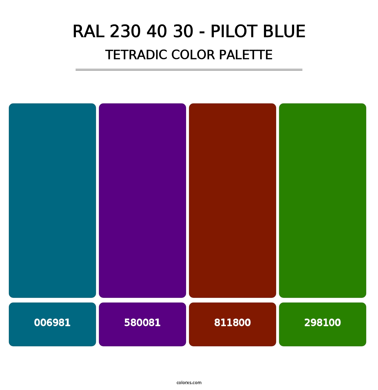 RAL 230 40 30 - Pilot Blue - Tetradic Color Palette