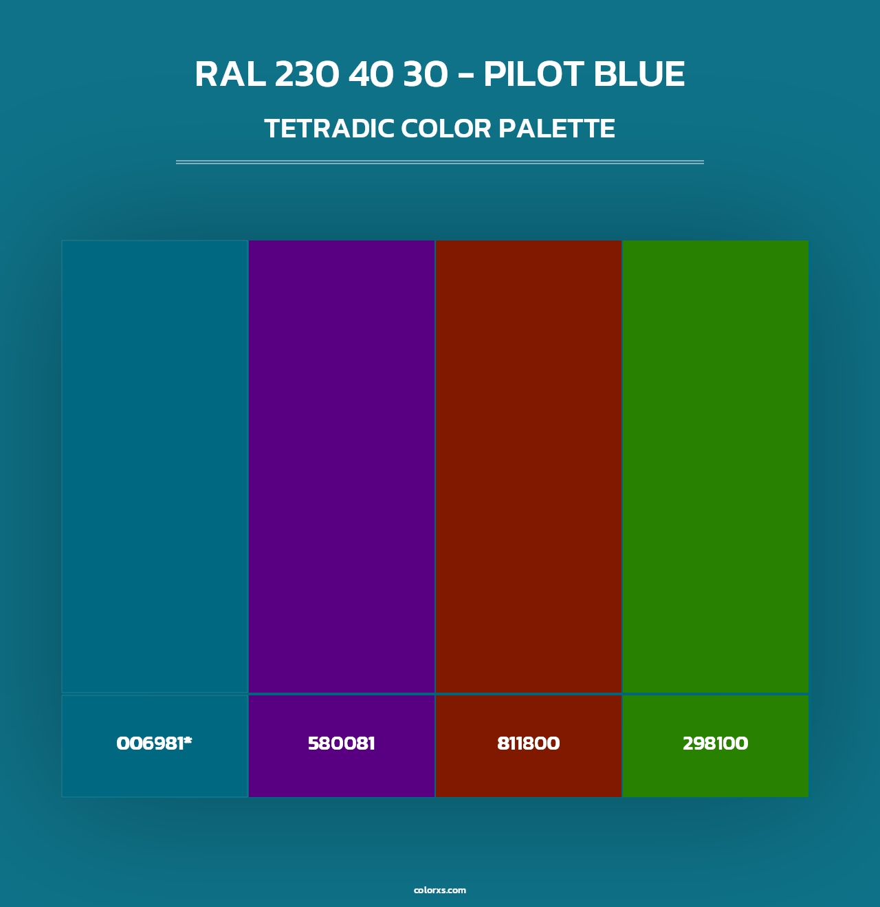 RAL 230 40 30 - Pilot Blue - Tetradic Color Palette