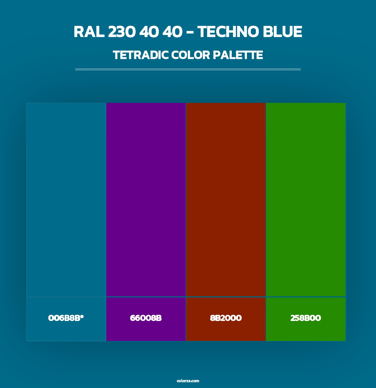 RAL 230 40 40 - Techno Blue - Tetradic Color Palette