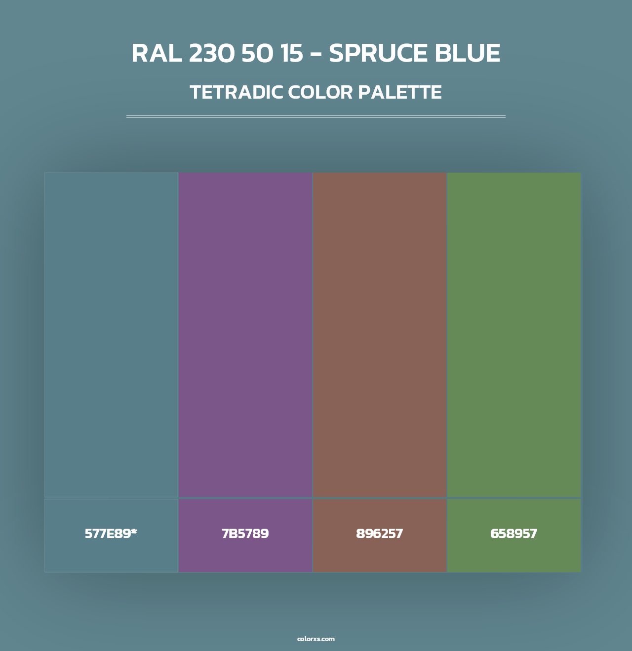 RAL 230 50 15 - Spruce Blue - Tetradic Color Palette