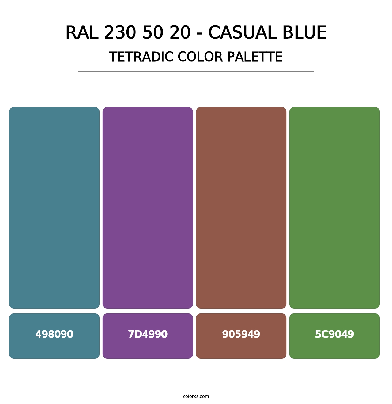 RAL 230 50 20 - Casual Blue - Tetradic Color Palette