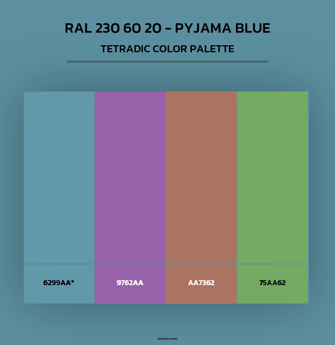 RAL 230 60 20 - Pyjama Blue - Tetradic Color Palette