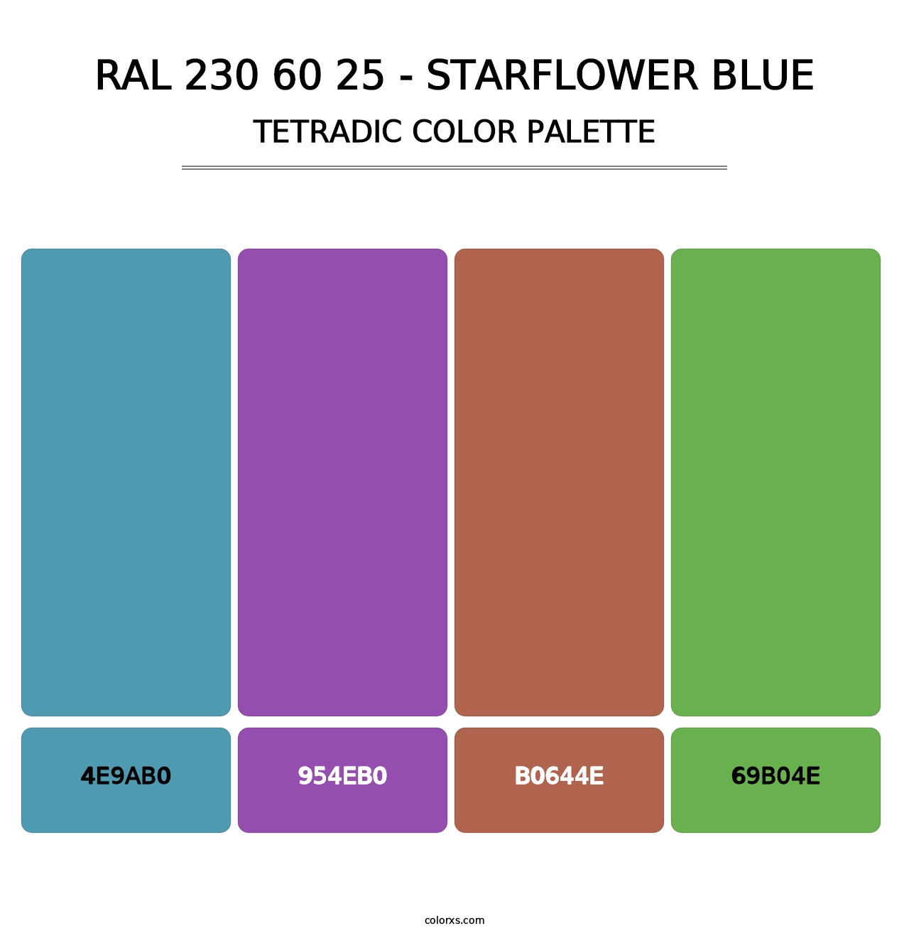 RAL 230 60 25 - Starflower Blue - Tetradic Color Palette