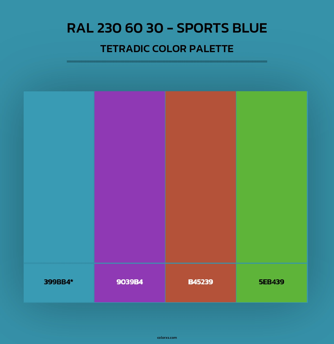 RAL 230 60 30 - Sports Blue - Tetradic Color Palette