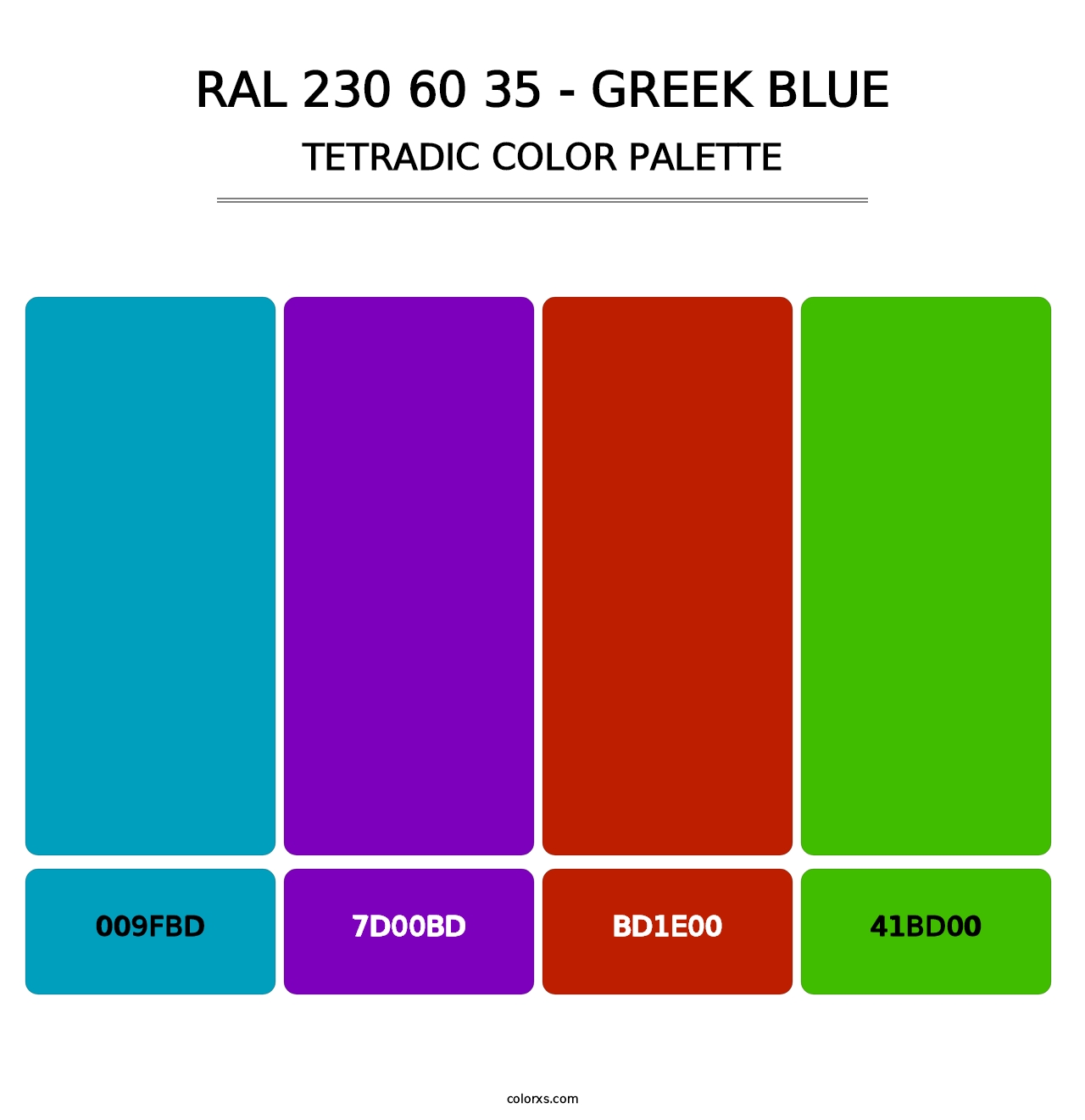 RAL 230 60 35 - Greek Blue - Tetradic Color Palette