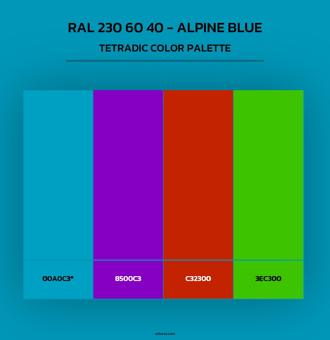 RAL 230 60 40 - Alpine Blue - Tetradic Color Palette