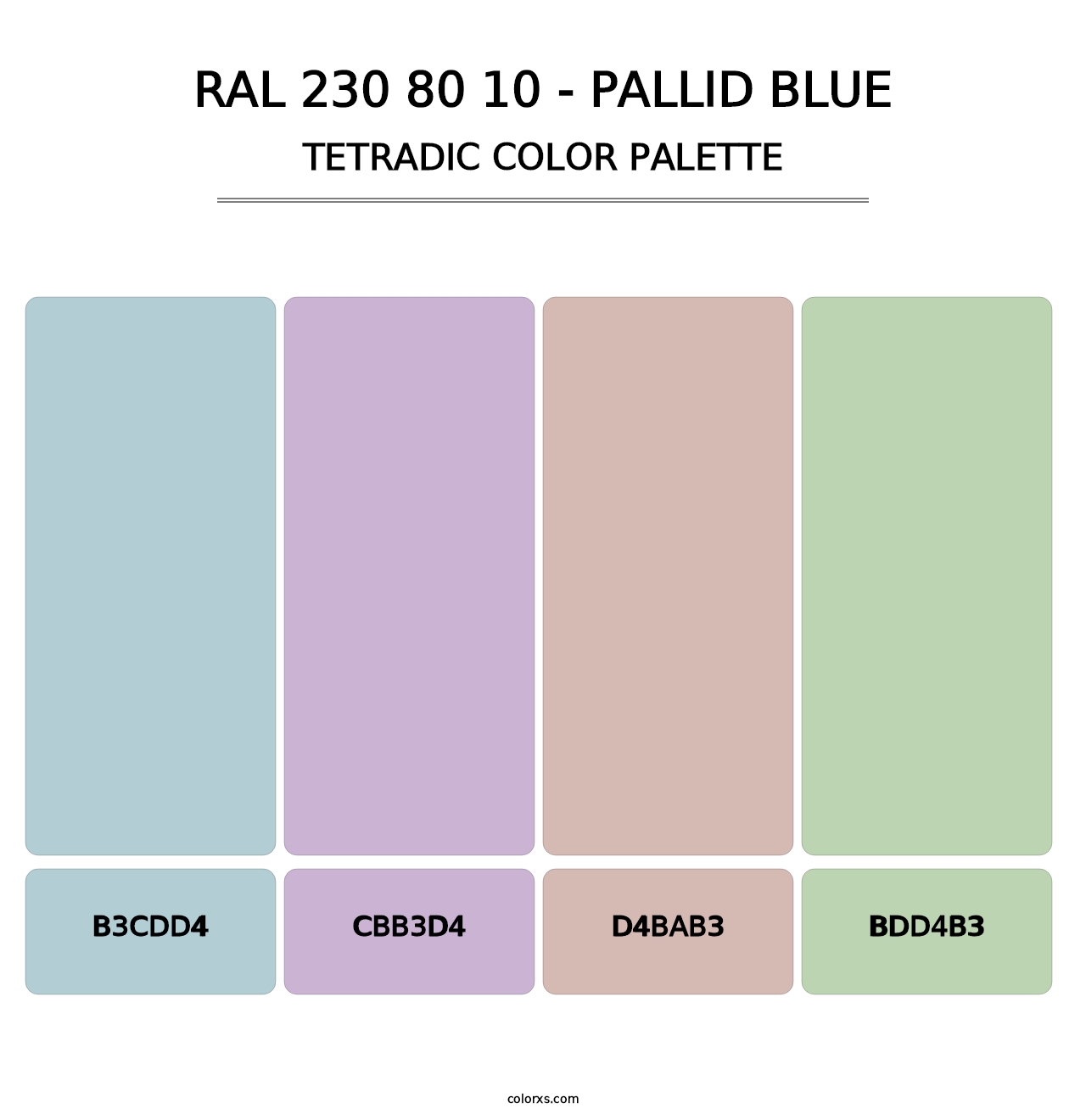 RAL 230 80 10 - Pallid Blue - Tetradic Color Palette