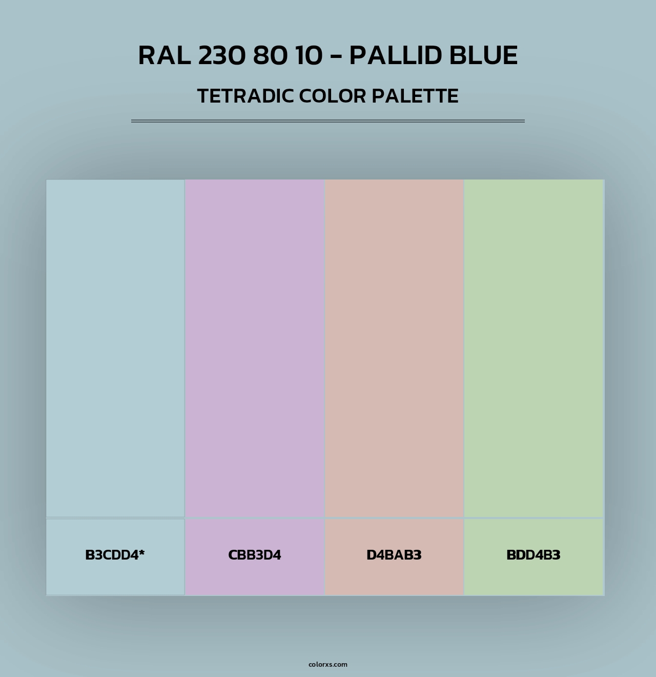 RAL 230 80 10 - Pallid Blue - Tetradic Color Palette