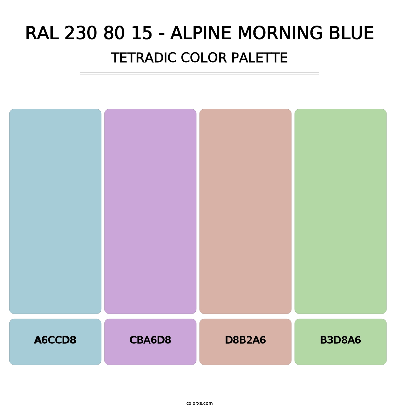 RAL 230 80 15 - Alpine Morning Blue - Tetradic Color Palette
