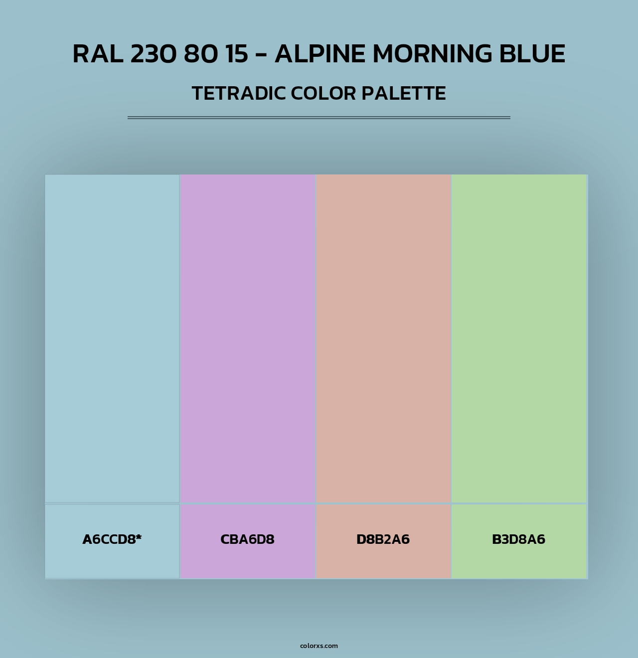 RAL 230 80 15 - Alpine Morning Blue - Tetradic Color Palette