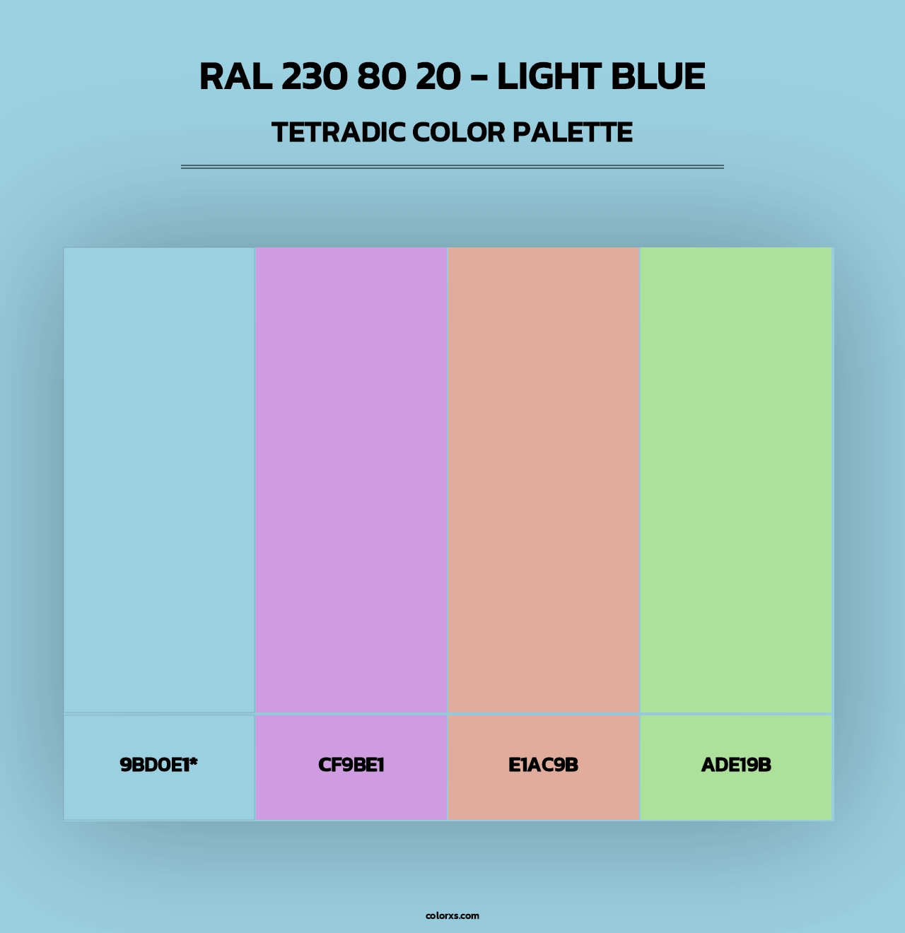 RAL 230 80 20 - Light Blue - Tetradic Color Palette
