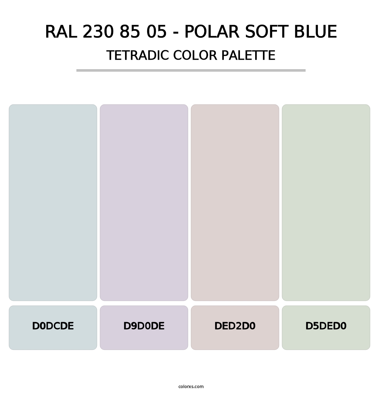 RAL 230 85 05 - Polar Soft Blue - Tetradic Color Palette