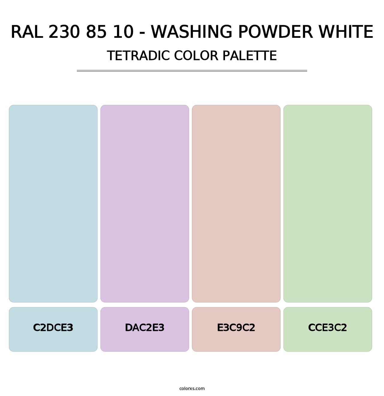 RAL 230 85 10 - Washing Powder White - Tetradic Color Palette