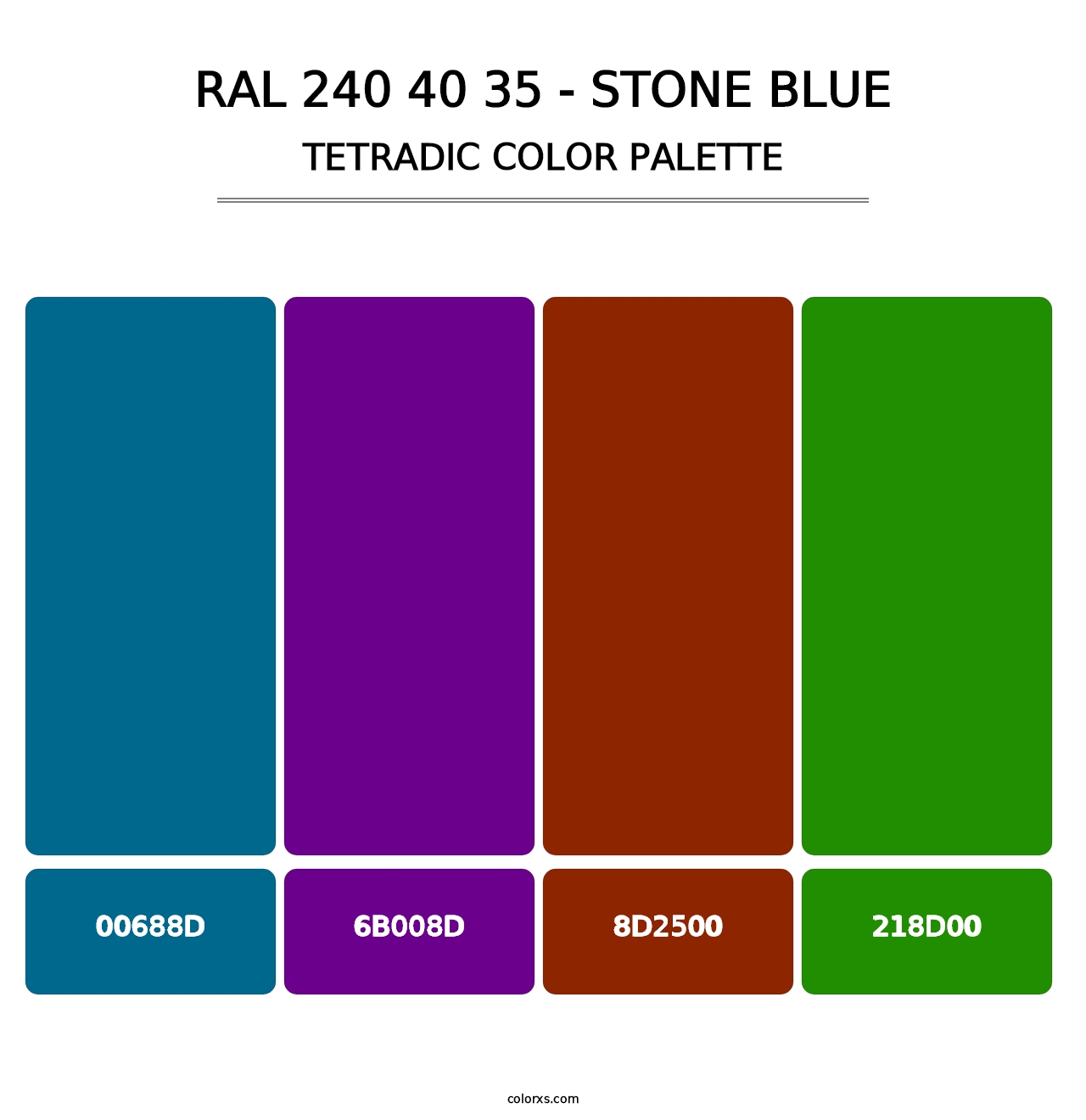 RAL 240 40 35 - Stone Blue - Tetradic Color Palette