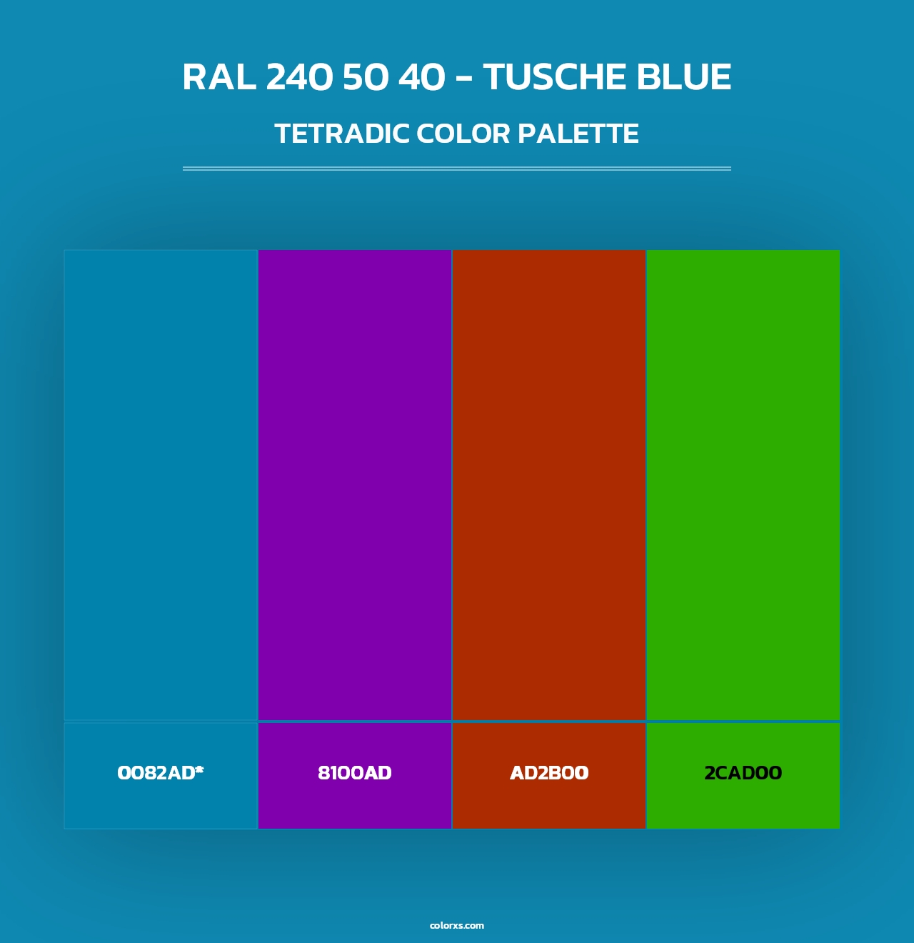 RAL 240 50 40 - Tusche Blue - Tetradic Color Palette