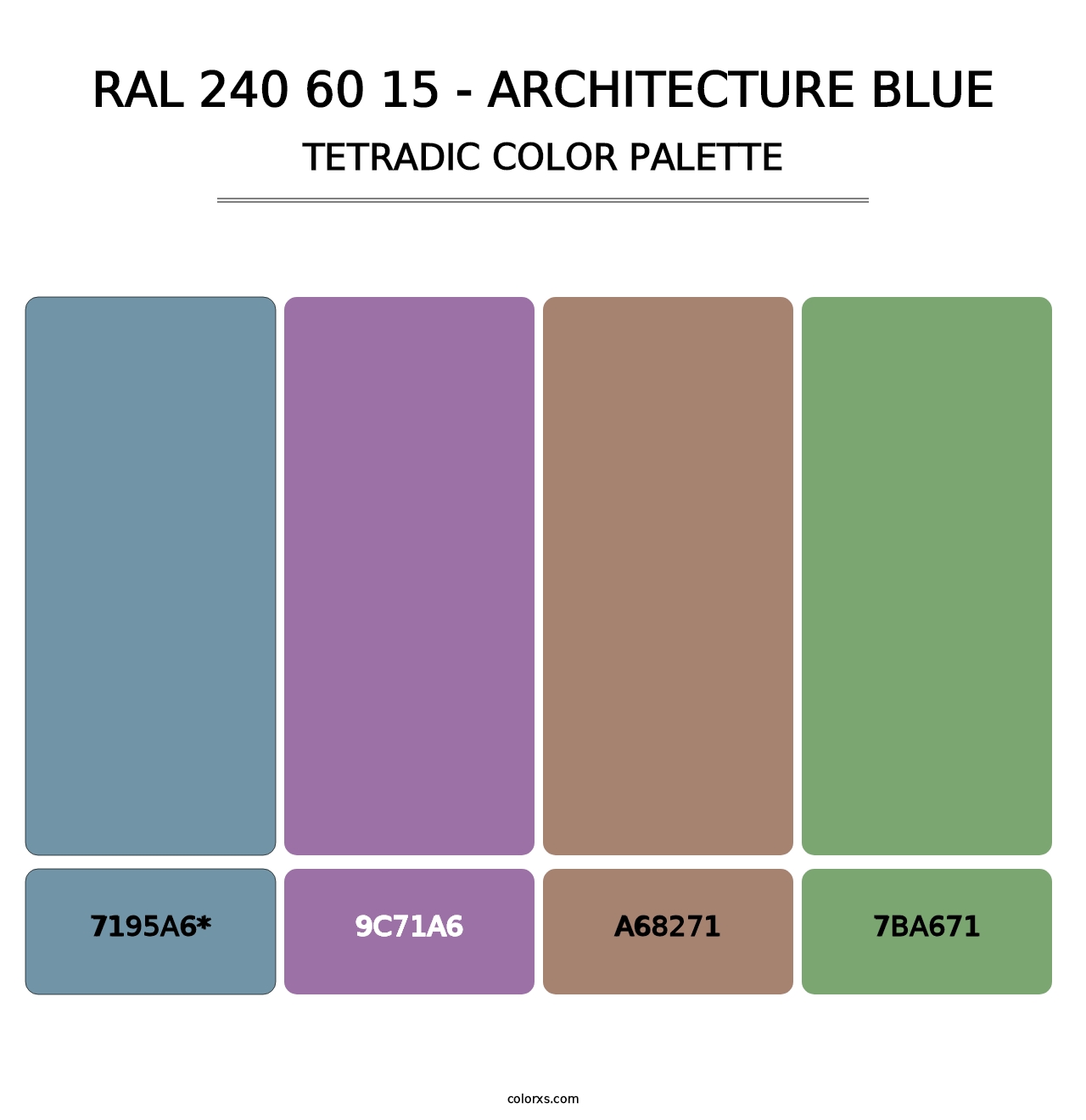 RAL 240 60 15 - Architecture Blue - Tetradic Color Palette