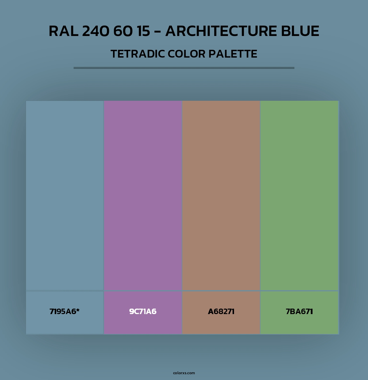 RAL 240 60 15 - Architecture Blue - Tetradic Color Palette