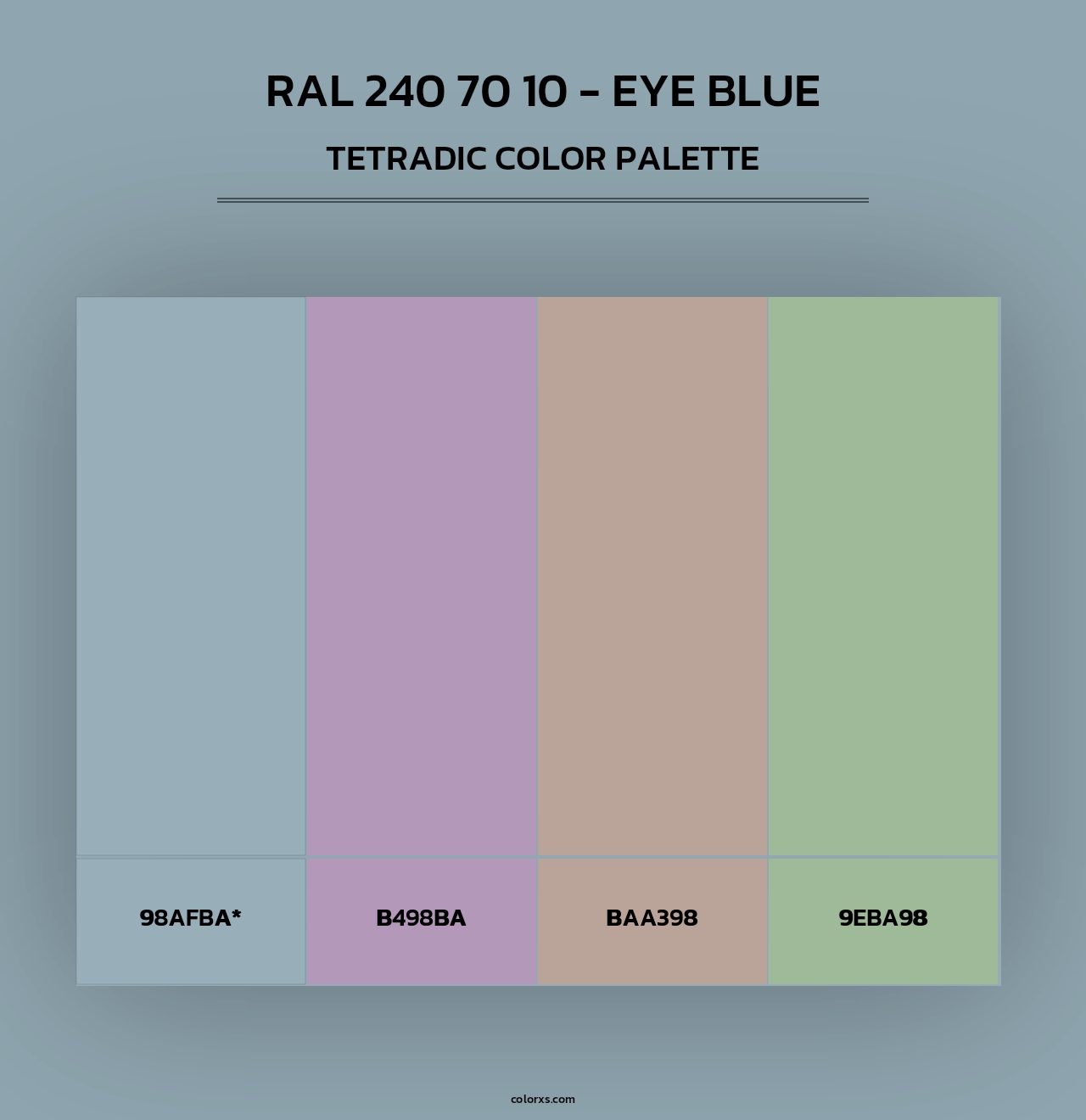 RAL 240 70 10 - Eye Blue - Tetradic Color Palette