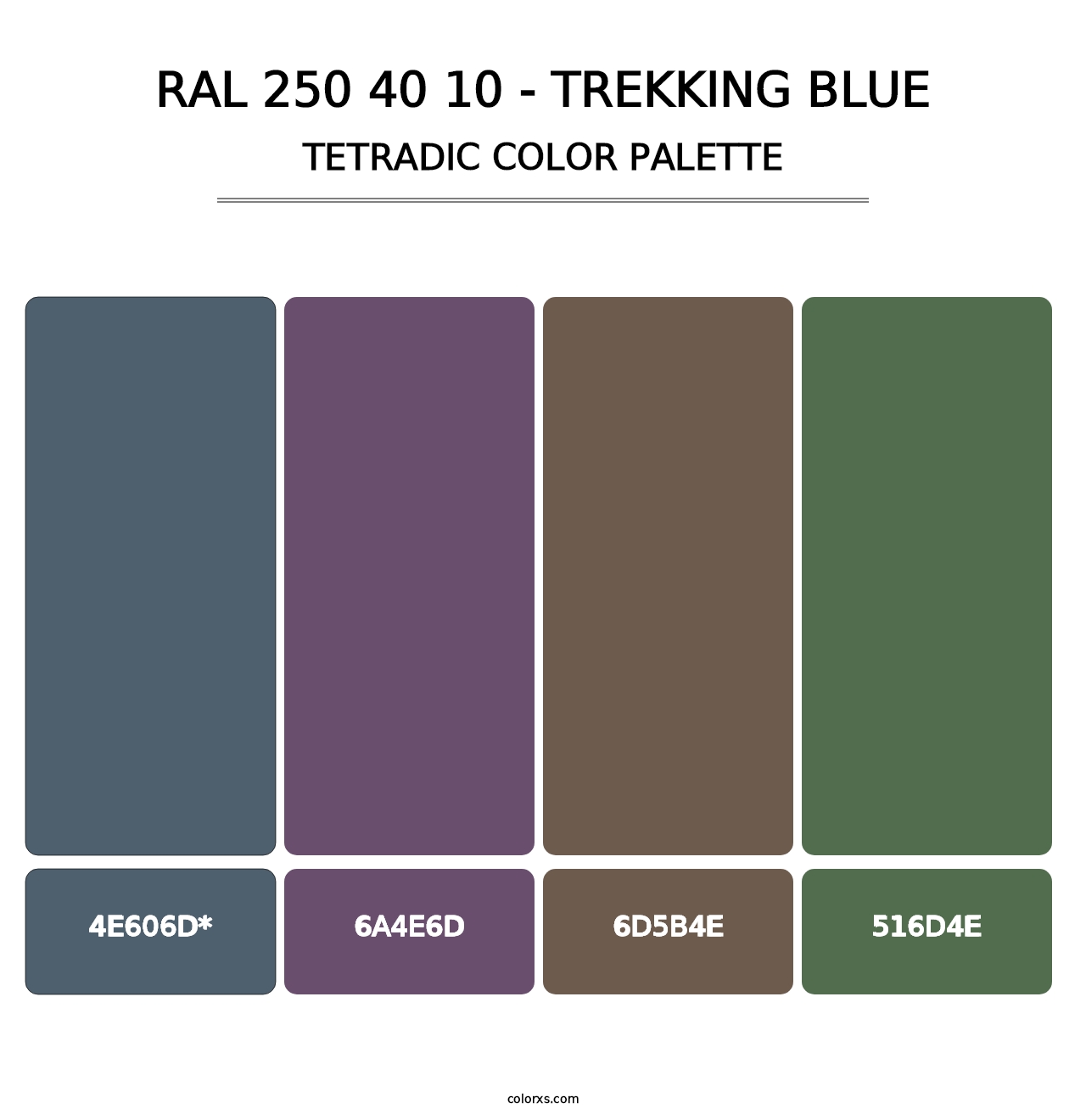 RAL 250 40 10 - Trekking Blue - Tetradic Color Palette