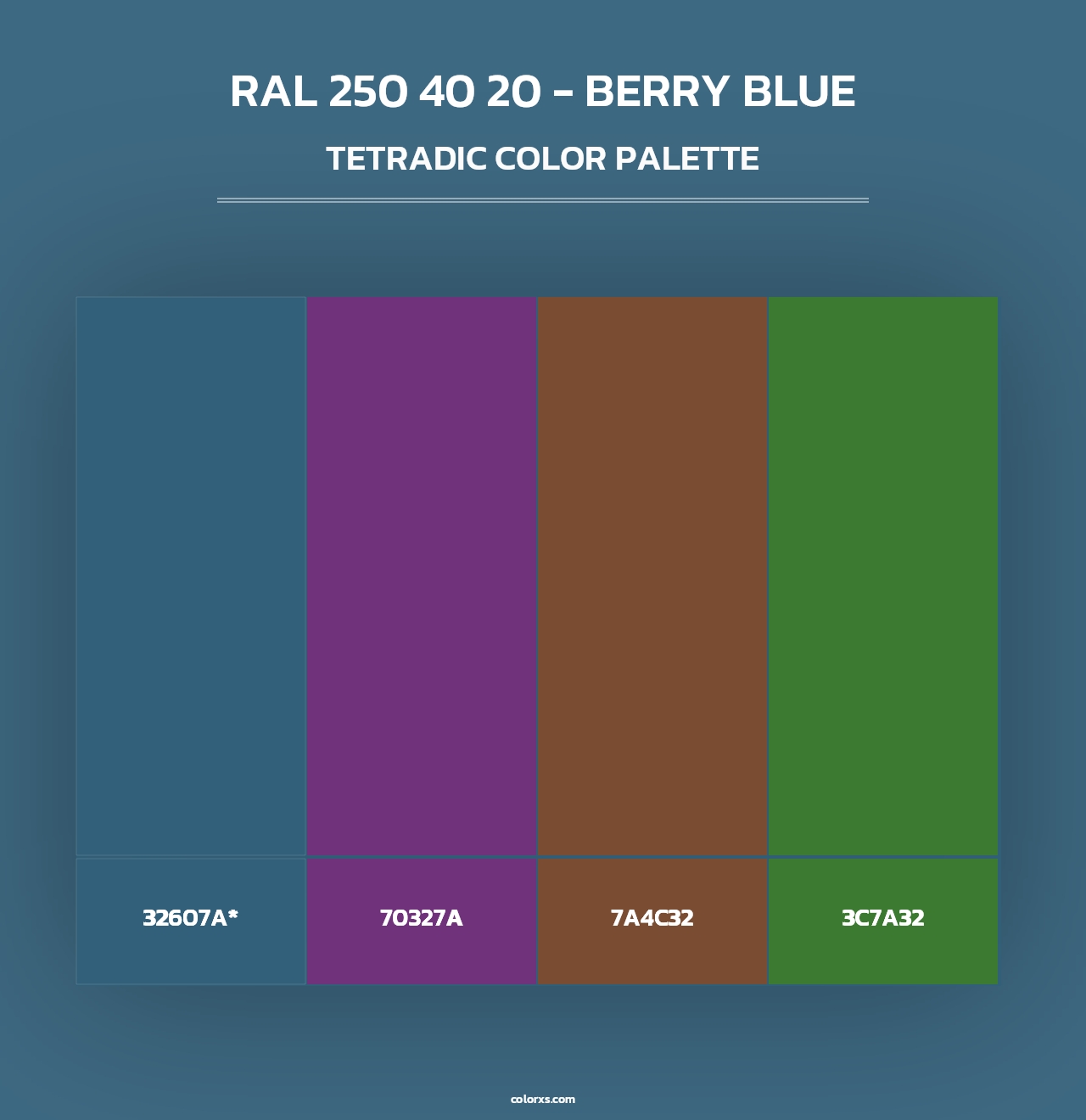 RAL 250 40 20 - Berry Blue - Tetradic Color Palette