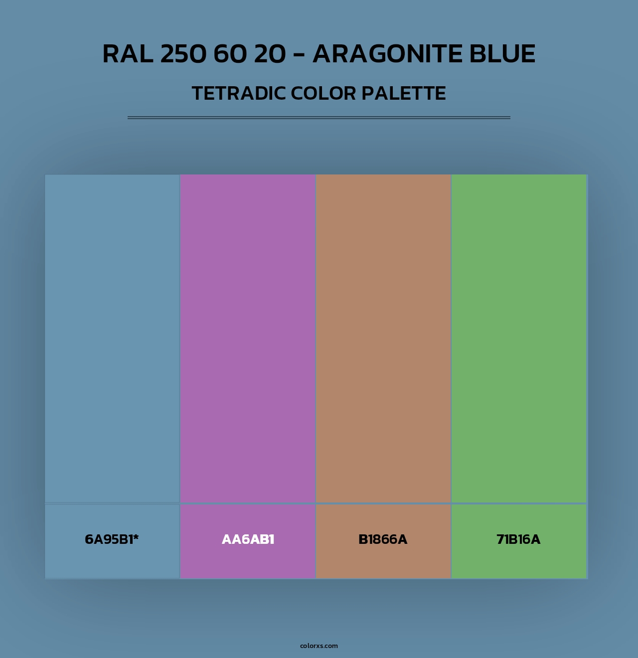 RAL 250 60 20 - Aragonite Blue - Tetradic Color Palette