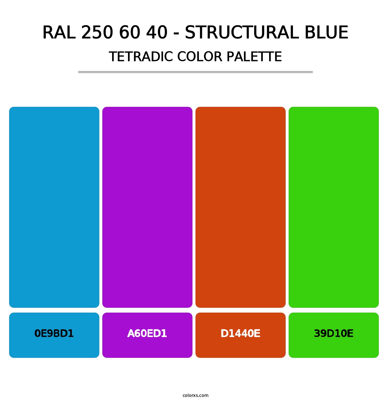 RAL 250 60 40 - Structural Blue - Tetradic Color Palette
