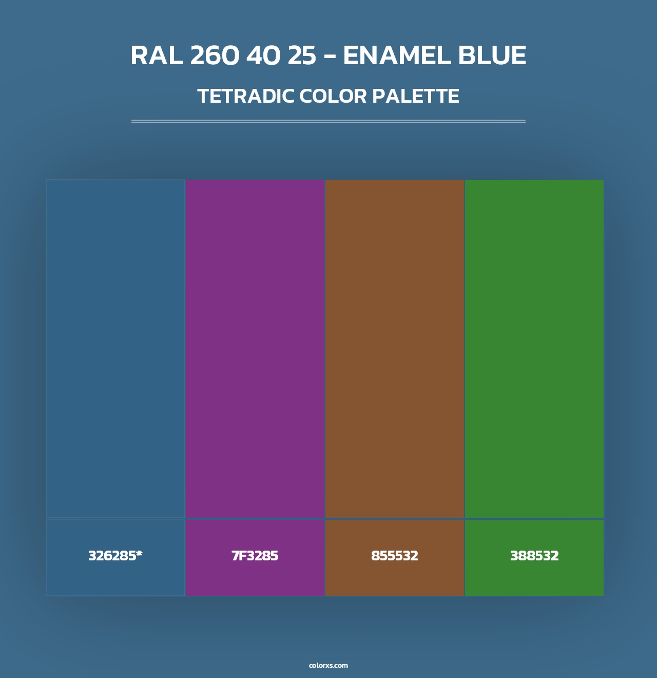 RAL 260 40 25 - Enamel Blue - Tetradic Color Palette