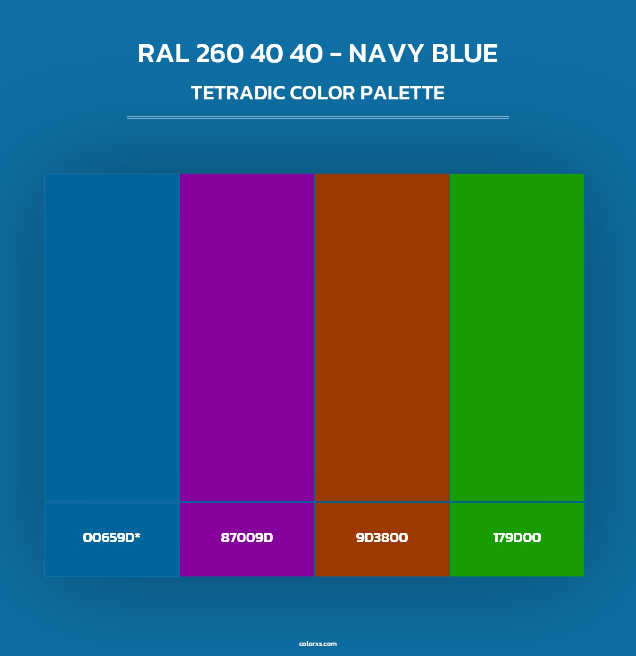RAL 260 40 40 - Navy Blue - Tetradic Color Palette