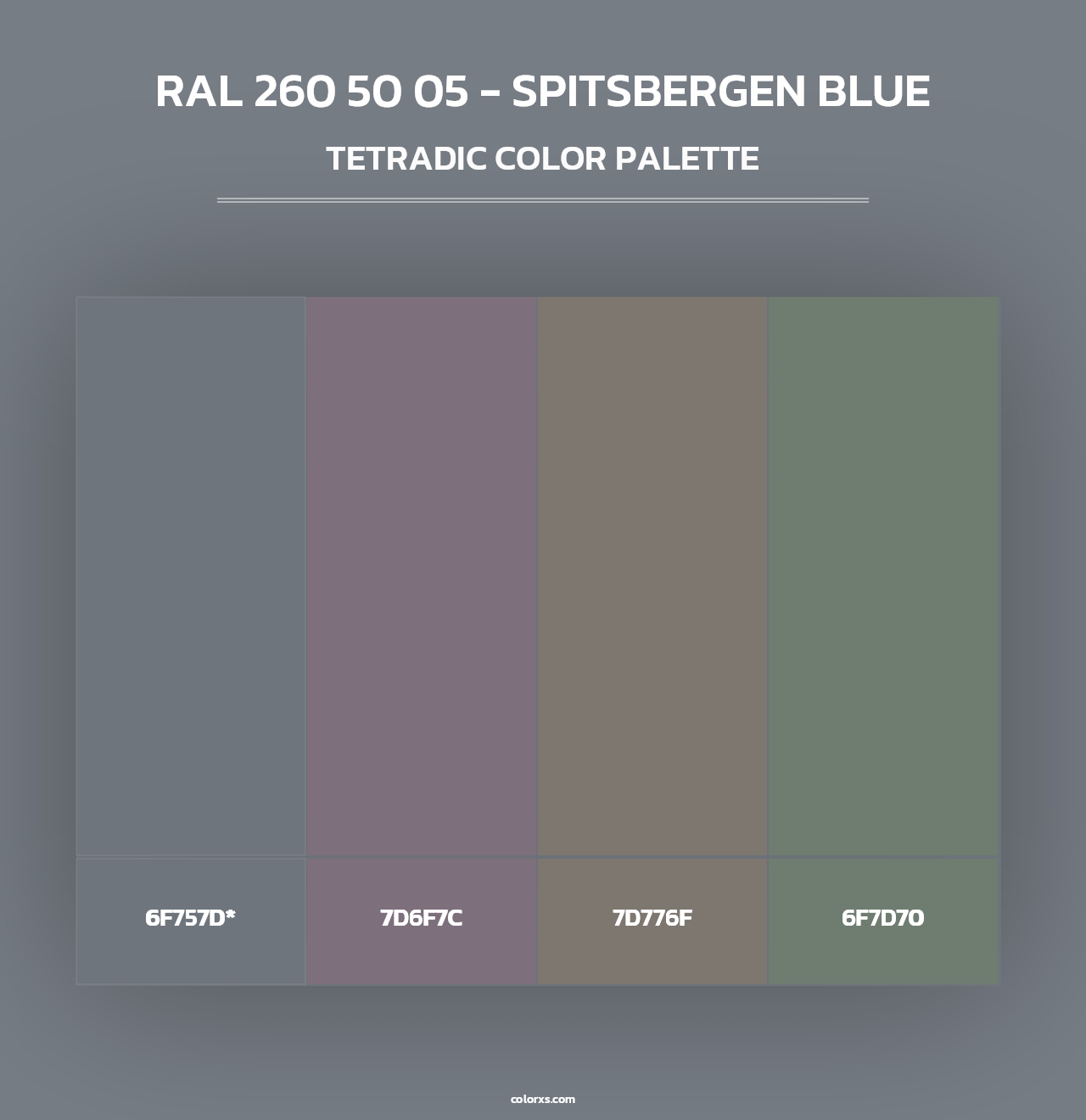RAL 260 50 05 - Spitsbergen Blue - Tetradic Color Palette