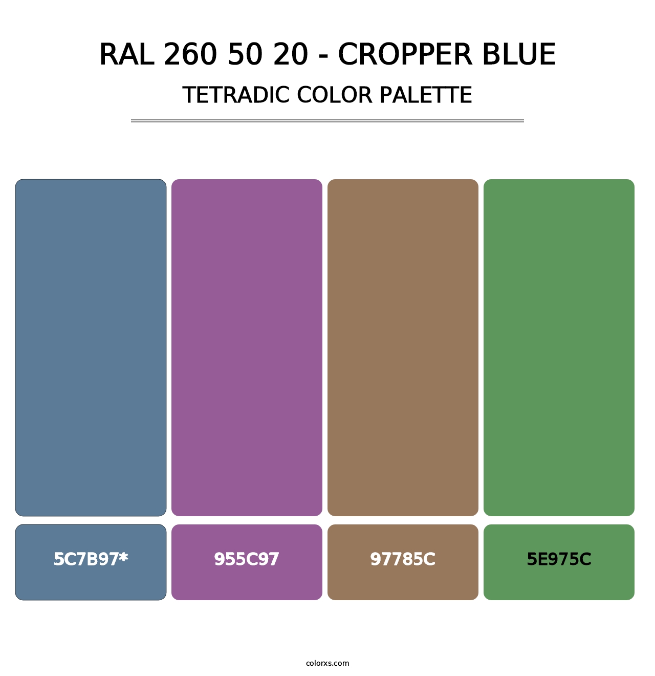 RAL 260 50 20 - Cropper Blue - Tetradic Color Palette