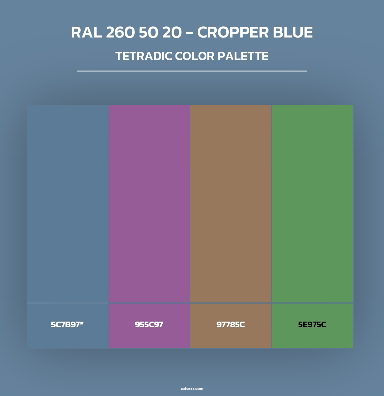 RAL 260 50 20 - Cropper Blue - Tetradic Color Palette