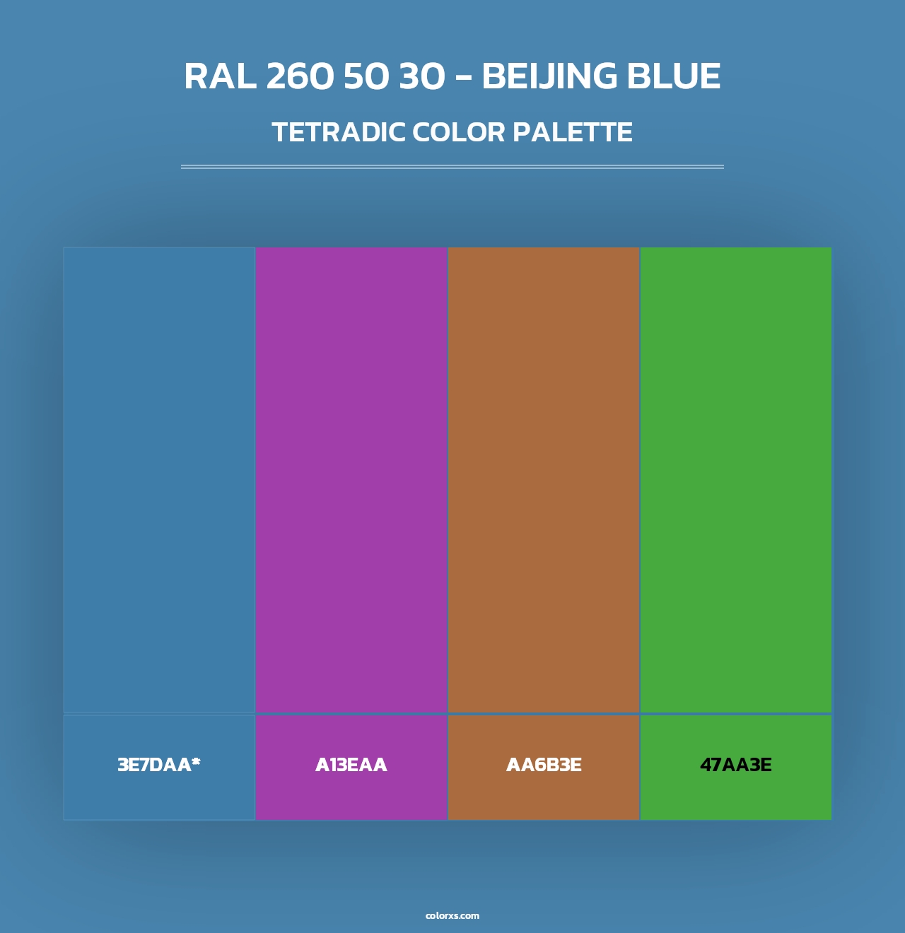 RAL 260 50 30 - Beijing Blue - Tetradic Color Palette