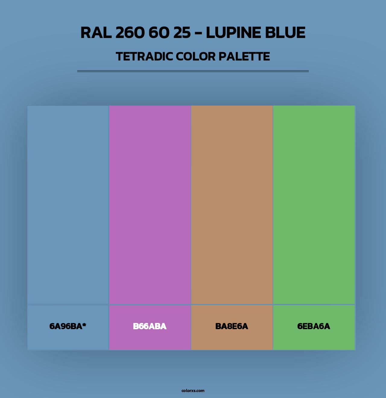 RAL 260 60 25 - Lupine Blue - Tetradic Color Palette