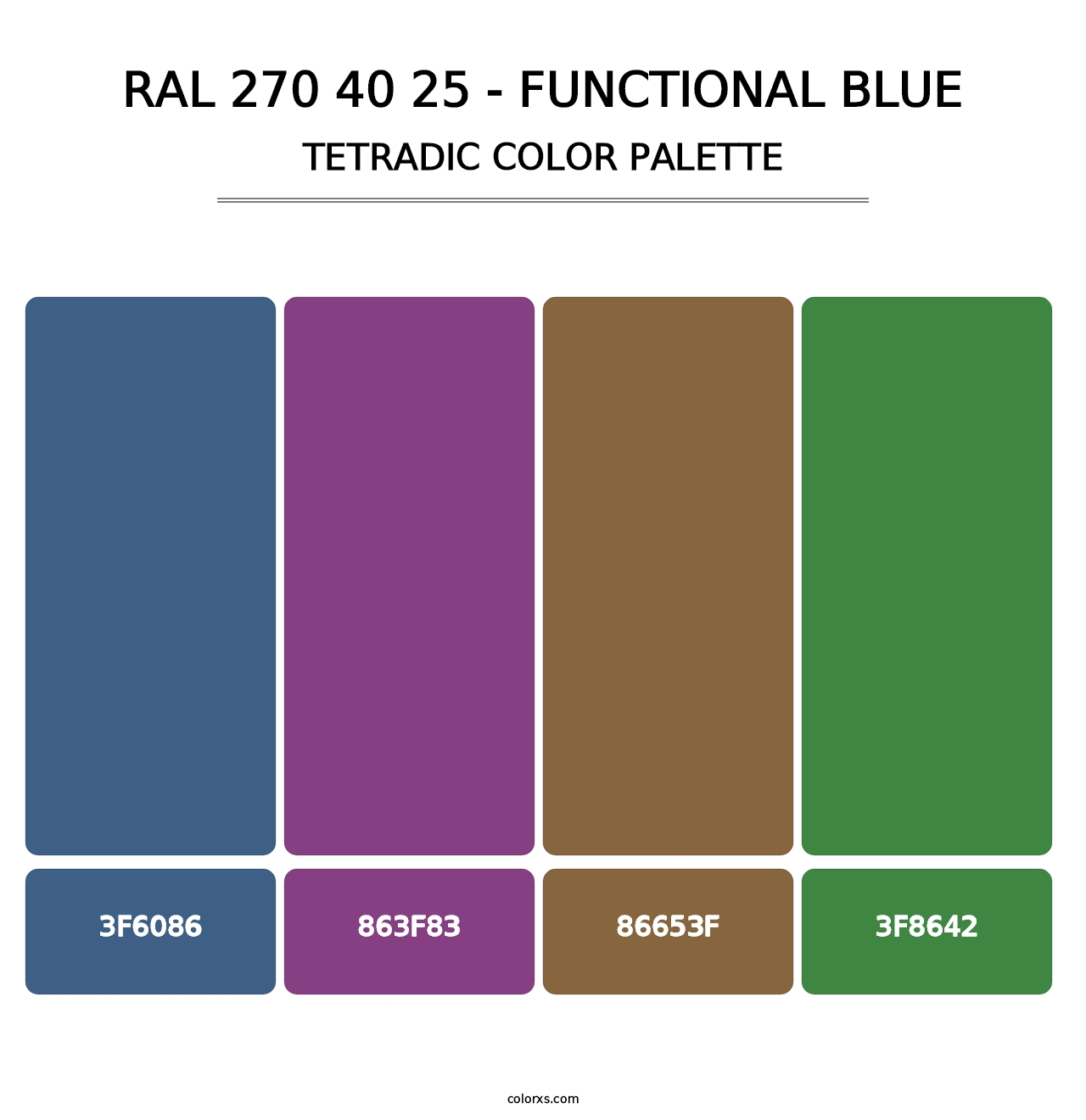 RAL 270 40 25 - Functional Blue - Tetradic Color Palette