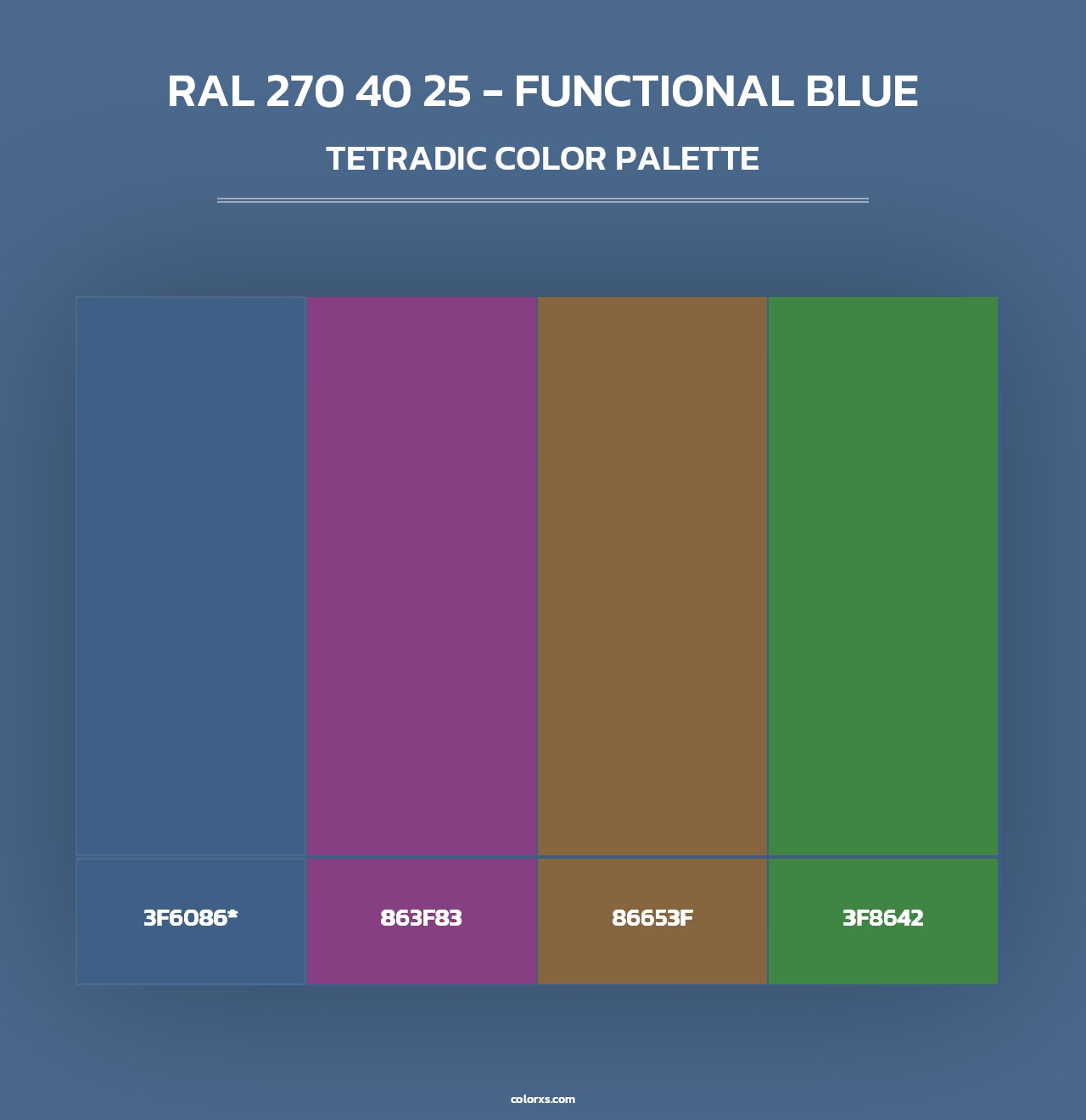 RAL 270 40 25 - Functional Blue - Tetradic Color Palette