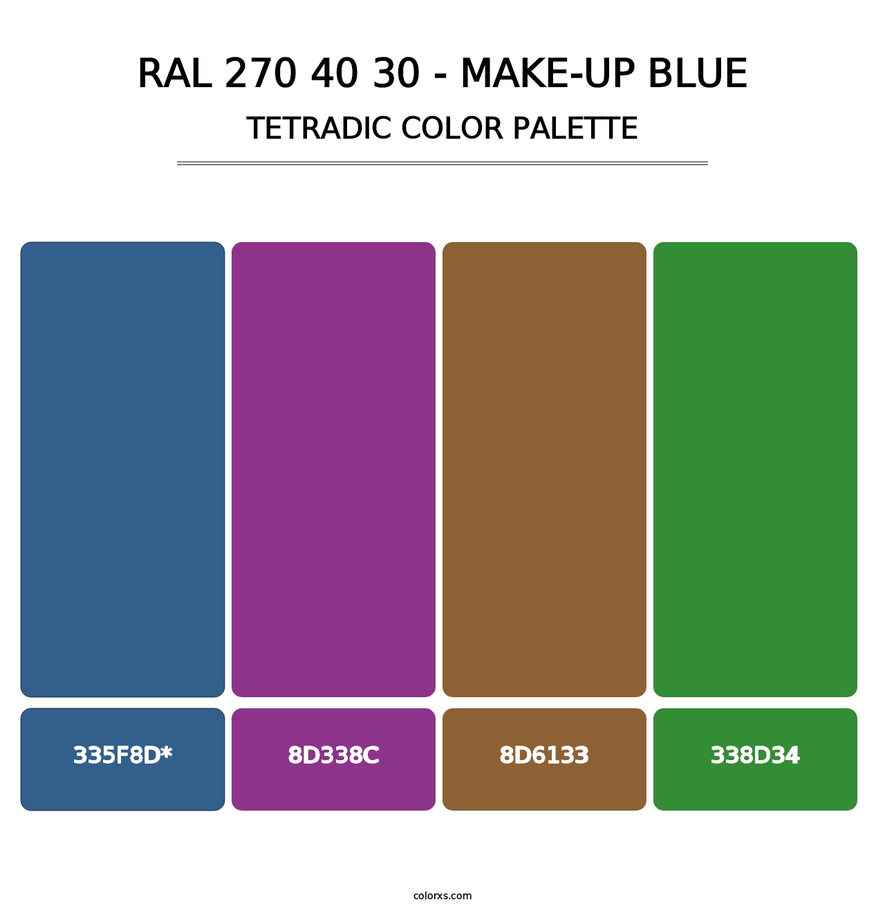 RAL 270 40 30 - Make-Up Blue - Tetradic Color Palette